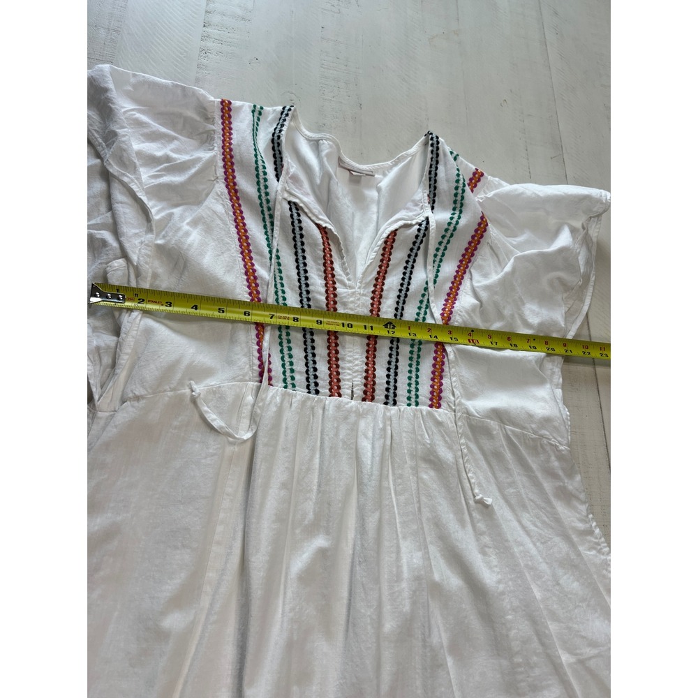 Knox Rose White Embroidered Flutter Sleeve Boho Mini Dress XL - Picture 4 of 7